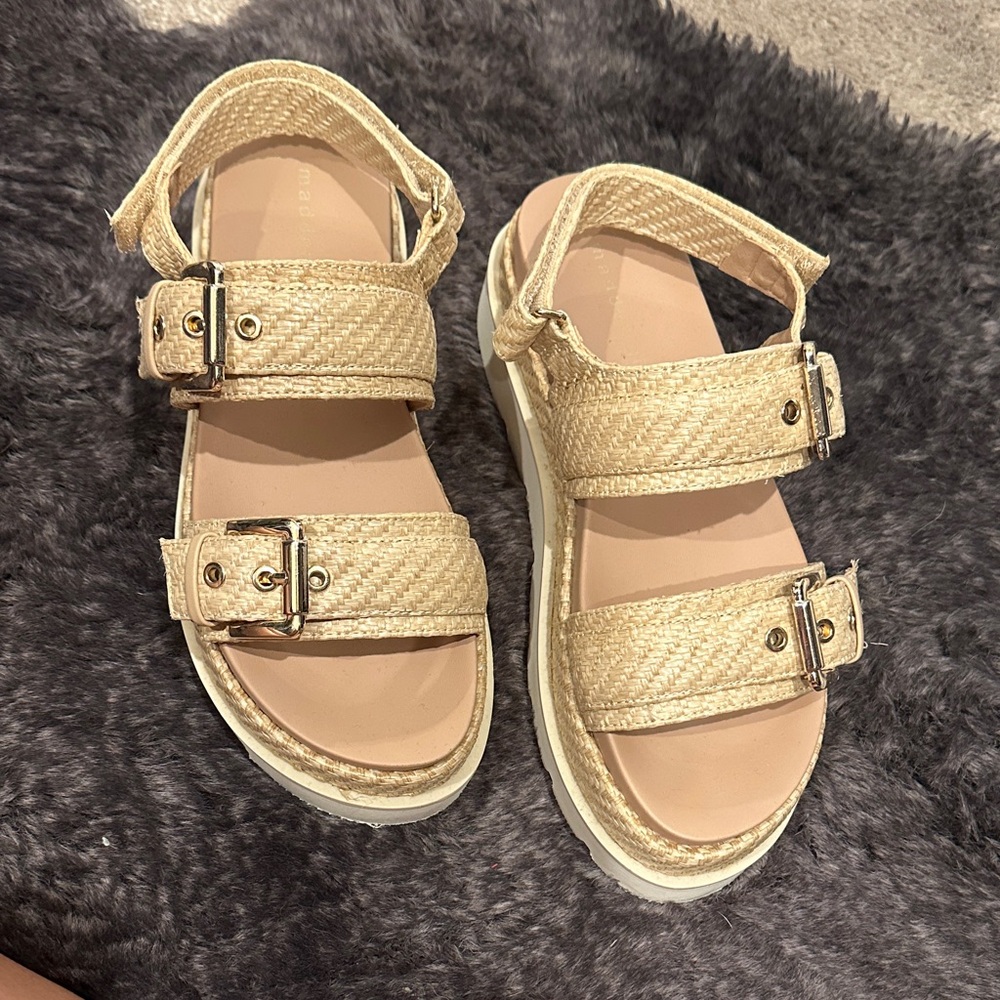 Madden Girl Beige Double Buckle Sandals